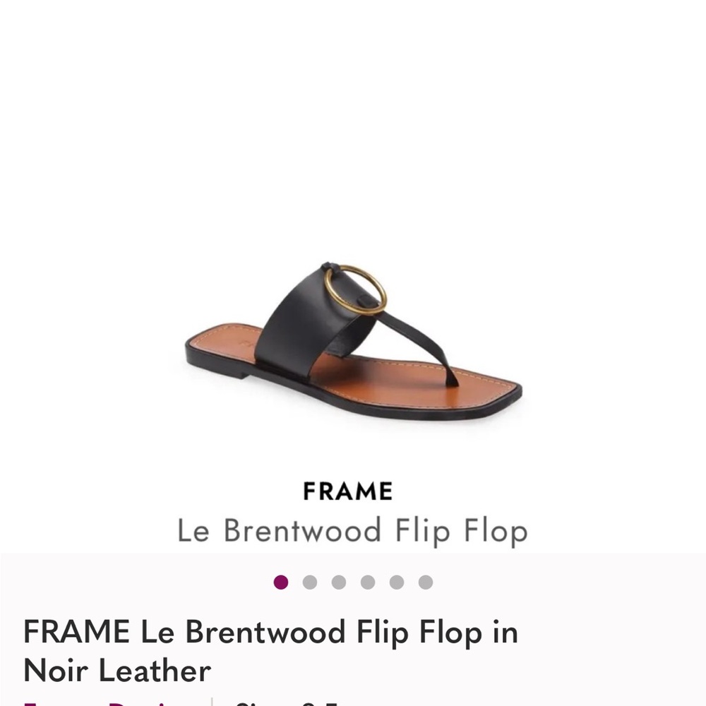 FRAME Le Brentwood Flip Flop in Noir Leather